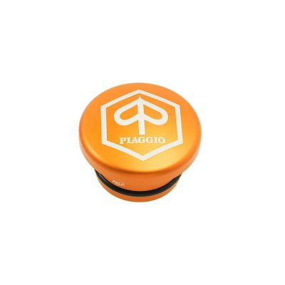 Bouchon réservoir alu CNC orange, vélomoteurs Piaggio SI