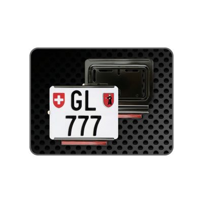 Support de plaque SwissSpeedy moto, scooter inox noir