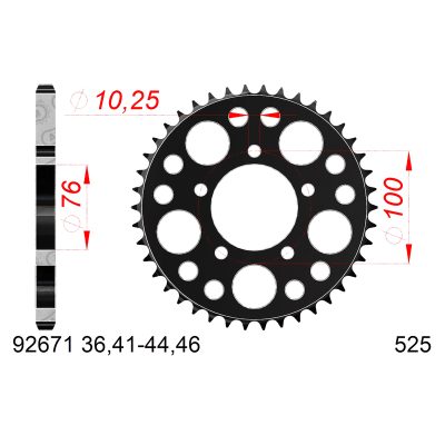 Couronne Benelli en acier 525/44D