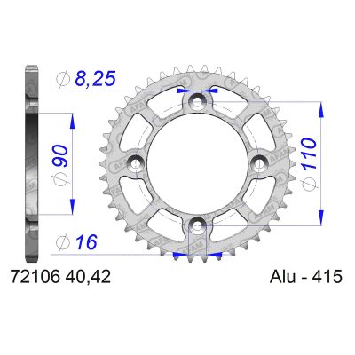 Couronne AFAM alu 415/42D