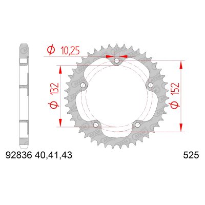 Couronne MV Agusta en acier 525/39D