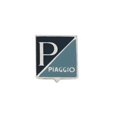 Emblème PIAGGIO 24x32mm aluminium, autocollant, bleu foncé