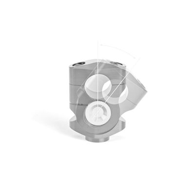 Riser ABM réglable raccord original argenté pour guidons Ø 28.6mm homologé