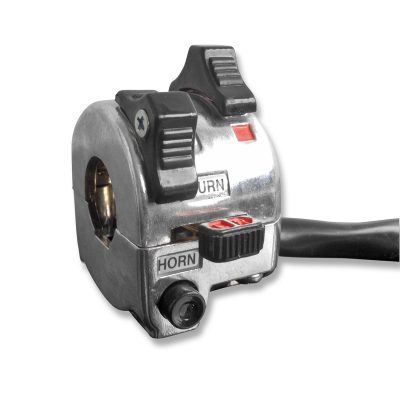 Commutateur en alu lumière / clignotant / klaxon universel chromé