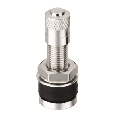 Valve NO NAME (paire) Ø 8.3mm  droit 33mm avec bouchon valve alu poli