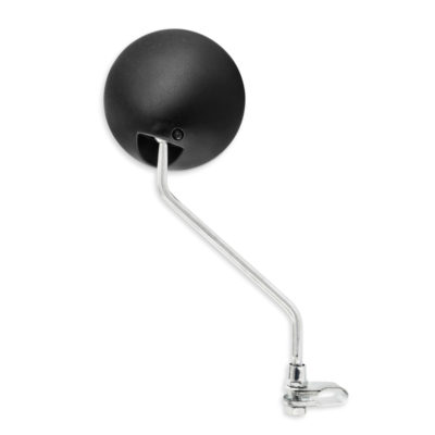 Rétroviseur rond noir tige chromée (1 pièce)