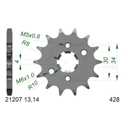 Pignon AFAM Yamaha 428/13D