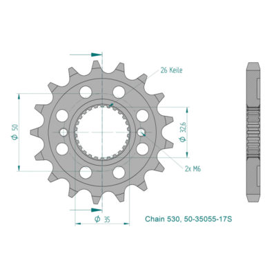 Pignon ESJOT Royal Enfield 530 17D