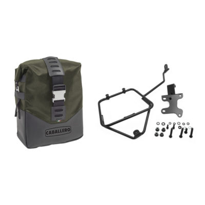 Sacoche Fantic Caballero vert avec support fixation