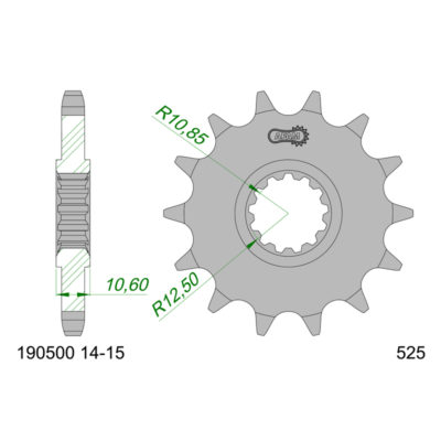 Pignon AFAM Benelli 525/14D