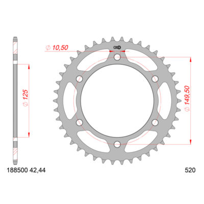 Couronne AFAM Benelli 525/44D acier