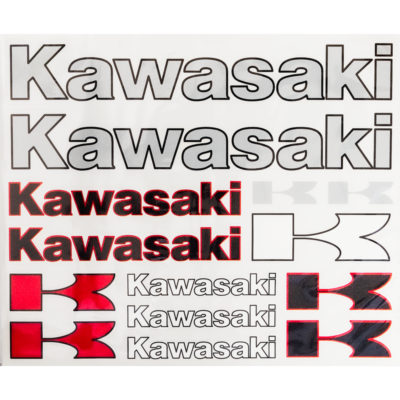 Autocollants 4R KAWASAKI (20 x 24cm) rouge