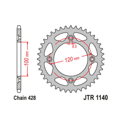 Couronne ESJOT acier 428/58D Beta RR 125 4-t LC Motard