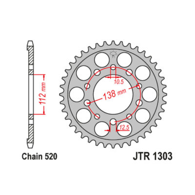Couronne Yamaha R1 2015 -> acier 520/43D noir