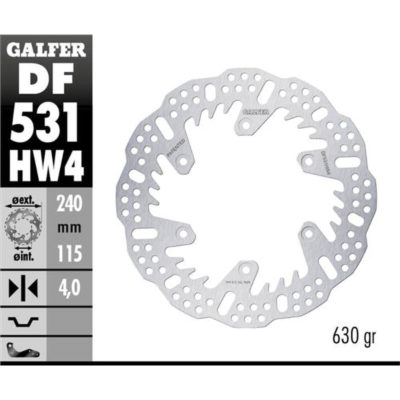 Disque de freins Galfer Disc Shark HW 240/115/4mm