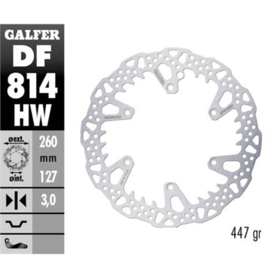 Disque de freins Galfer Disc Shark HW 260/127/3mm