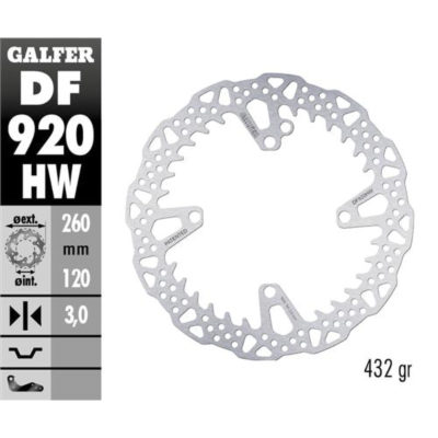 Disque de freins Galfer Disc Shark HW 260/120/3mm