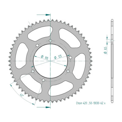 Couronne acier ESJOT 420/62D