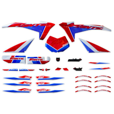 Set d'autocollants Fantic TL50/125 Enduro 2020 blanc / rouge / bleu