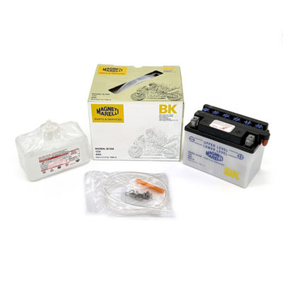 Batterie YB4L-B MAGNETI MARELLI ouverte avec pack acide MOB4L-B-SM