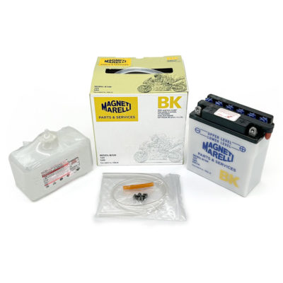Batterie YB5L-B MAGNETI MARELLI ouverte avec pack acide MOB5L-B-SM