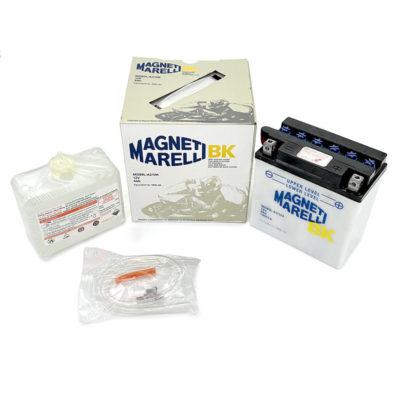 Batterie YB9L-A2  MAGNETI MARELLI ouverte avec pack acide MOB9L-A2-SM