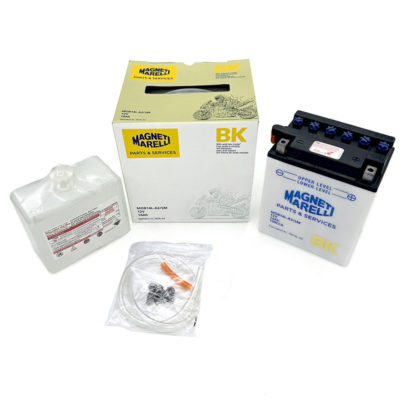 Batterie YB14L-A2 MAGNETI MARELLI ouverte avec pack acide MOB14L-A2-SM