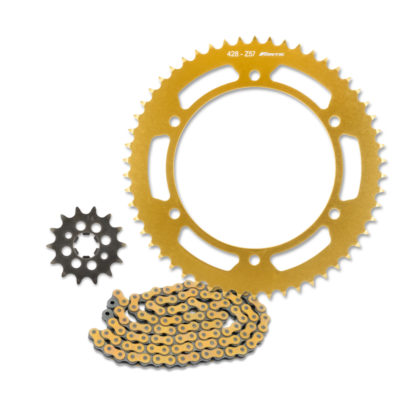 Kit chaîne original-RK 14 x 57 acier-alu, GS 428 KRO O-Ring, Fantic XMF 125 Comp