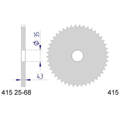 Couronne alu brute 415/38D